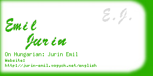 emil jurin business card